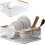 White Metal Dish Rack Drainer with Tray & Holder 1