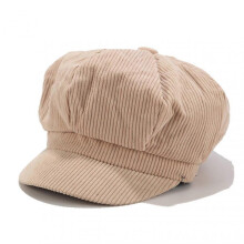 (Khaki) Women Vintage Corduroy Cap Leisure England Style Retro Octagonal Hat For Ladies Painter Winter