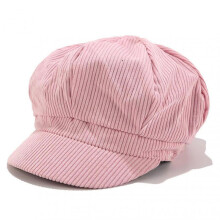 (Light Pink) Women Vintage Corduroy Cap Leisure England Style Retro Octagonal Hat For Ladies Painter Winter