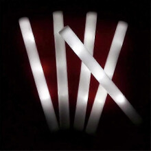 (30pcs White) 12/15/30/60pcs Bulk Colorful Led Glow Sticks Rgb Led Glow Foam Stick  Cheer Tube Dark Light Birthday Wedding Party Supplies e