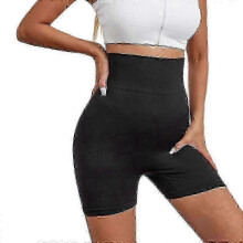 (S, black) Micro-Vibration Massage Module Ice Silk Ion Fiber Repair Shaping Shorts