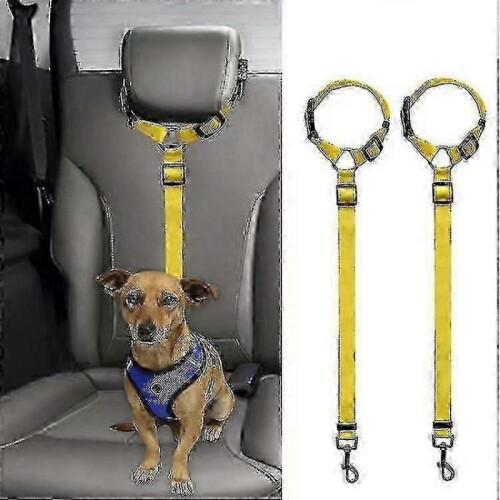 (Sky Blue)Pet Seat Belt For Car - Adjustable Dog Safety Harness With Elastic Buffer