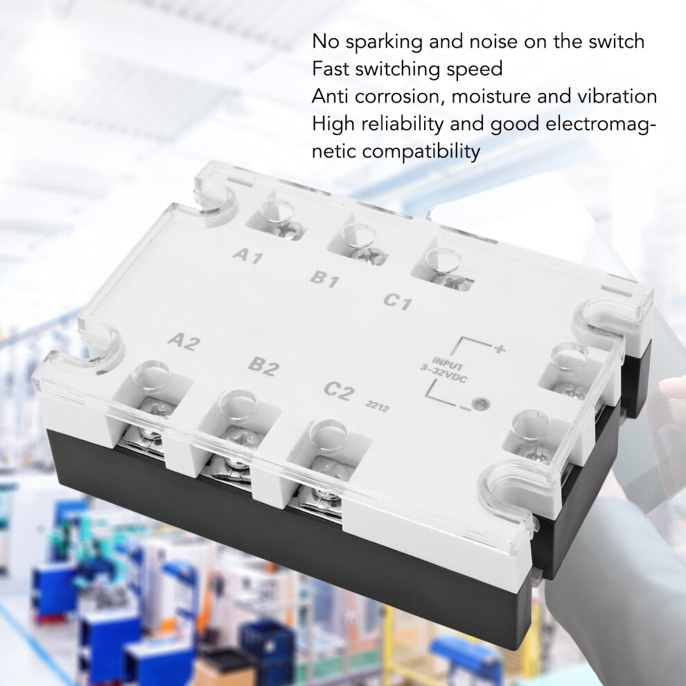 3-32Vdc To 24-480Vac 25A Solid State Relay Noiseless Fast Switching White 3041353863901