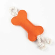 (Orange) Rope Dog Tug Toy Felt Interactive Pet Dog Bone Puppy Dog Toys for Aggressive Chewers