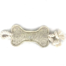 (Gray) Rope Dog Tug Toy Felt Interactive Pet Dog Bone Puppy Dog Toys for Aggressive Chewers
