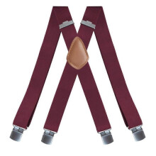 (wine red) 3.5cm Wide Men's Suspenders Adjustable Trouser Straps Belt Casual Braces Suspenders  Work Outdoor
