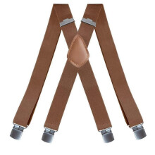 (brown) 3.5cm Wide Men's Suspenders Adjustable Trouser Straps Belt Casual Braces Suspenders  Work Outdoor