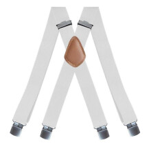 (white) 3.5cm Wide Men's Suspenders Adjustable Trouser Straps Belt Casual Braces Suspenders  Work Outdoor