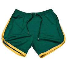 (M, green) Men's Quick-drying Shorts Mesh Straight Shorts Fitness Beach Sports Shorts