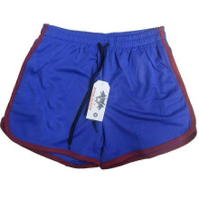(2XL, blue,red) Men's Quick-drying Shorts Mesh Straight Shorts Fitness Beach Sports Shorts
