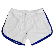 (XL, white,blue) Men's Quick-drying Shorts Mesh Straight Shorts Fitness Beach Sports Shorts
