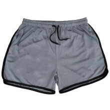 (2XL, grey) Men's Quick-drying Shorts Mesh Straight Shorts Fitness Beach Sports Shorts