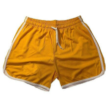 (2XL, yellow) Men's Quick-drying Shorts Mesh Straight Shorts Fitness Beach Sports Shorts