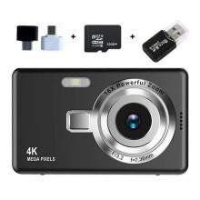(32G Memory,Black)Beginner Friendly 4K Digital Camera with 16x Zoom Compact Photography Camera for Birthday Gifts