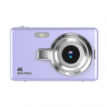 (No TF Card,Purple)Beginner Friendly 4K Digital Camera with 16x Zoom Compact Photography Camera for Birthday Gifts