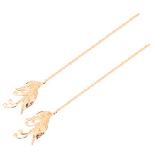 2Pcs Golden Copper Hair Stick for Women Elegant Hair Bun Chopstick