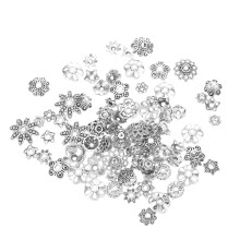 100Stk Silber Spacer Perlen Für Armbänder, Stilvolle Bead Caps DIY