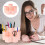1St Roze Hexagon Penhouder Desktop Organizer Plastic Bewaarbox 6