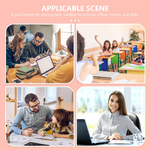 1St Roze Hexagon Penhouder Desktop Organizer Plastic Bewaarbox 2