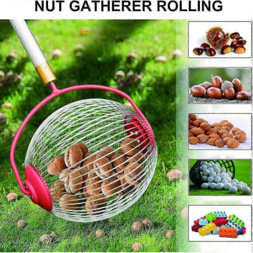 (L) Acorn Nut Picker Roller - Side Opening Dump Walnut Pinecone Gatherer 1