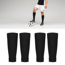2 Paar Nylon-Schienbeinschoner-Hülsen für Soccer Fußball Größe 38‑47 Schwarz