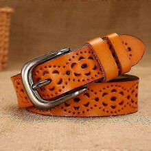 (110cm, JV012-orange) Women's Needle Buckle Belt - 5 Colors, Cutout Fashion Belt for Women
