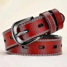 (115CM, JV008-Red) Women's Needle Buckle Belt - 5 Colors, Cutout Fashion Belt for Women