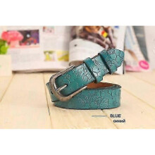 (90cm, JV127--blue) Women's Needle Buckle Belt - 5 Colors, Cutout Fashion Belt for Women