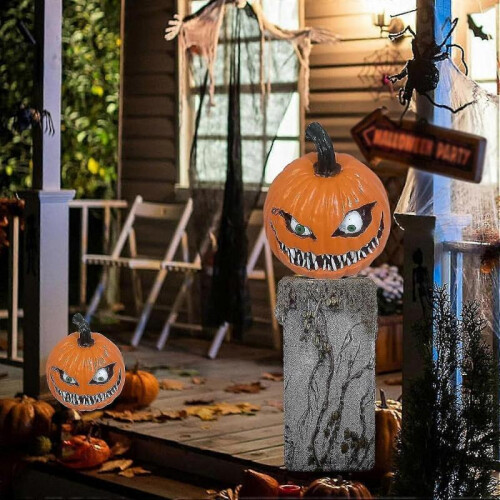 (B)With Moving Eyes, Eye Squint Decorations Resin Artificial Pumpkins 1