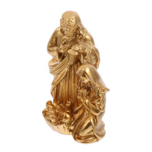 Geschnitzte Skulptur Krippe Figur Baby Büro 8,00x4,80x2,50 cm Golden
