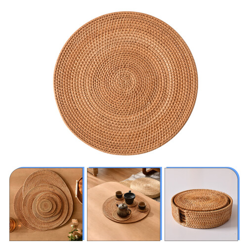 6St Coaster Isolierte Tasse Topfhalter Rattan 2