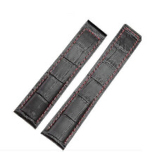 (22mm, black red no) Tag Heuer Genuine Leather Watchband Bracelet - Black/Red/Black Fold Buckle Strap for Men's Wristwatches (19mm, 20mm, 22mm)