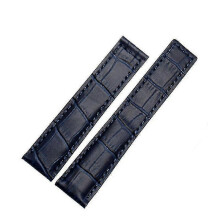 (19mm, blue no buckle) Tag Heuer Genuine Leather Watchband Bracelet - Black/Red/Black Fold Buckle Strap for Men's Wristwatches (19mm, 20mm, 22mm)