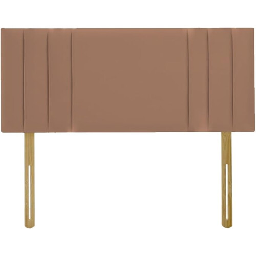 (Single Brown) 3ft Plush Velvet Padded Lined Headboard side bar bed