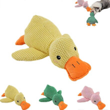 (Yellow)Dog Calming Duck, Dog Calming Toy, Quack-quack Dog Toy,cute No Stuffing With Soft Squeaker, Quacking Toy, Durable Squeaky Dog Toy