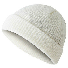 (White)Warm Knit Beanie Cap Fisherman Watch Cap Skully Ski Hat,elrosa