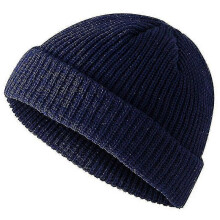 (Dark Blue)Warm Knit Beanie Cap Fisherman Watch Cap Skully Ski Hat,elrosa