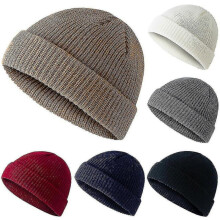 (Khaki)Warm Knit Beanie Cap Fisherman Watch Cap Skully Ski Hat,elrosa