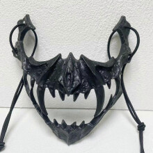 (Black)Secondary Yuan Face Mask God Fork Dog Man Mask Performance Cos Up Props
