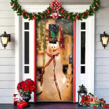 (4) 2025 2024 Christmas Front Door Decoration, Forros De Puertas Navideos