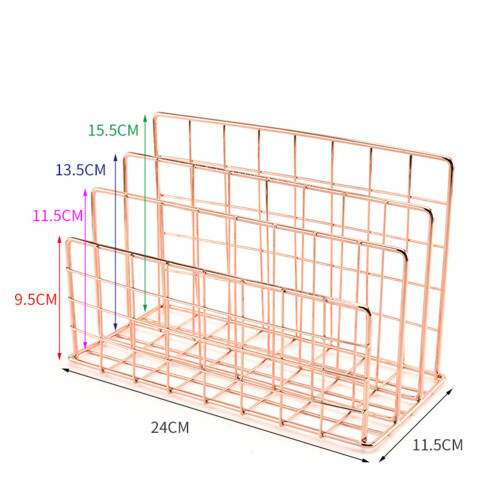 1Pc Metal Desktop Makeup Organizer Rose Gold Storage Container 1