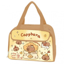 (C)Capybara Insulated Lunch Bag For Students Oil-Proof Animal Print Lunch Bag for Office Daily Commute