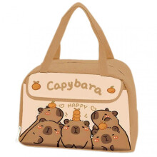 (D)Capybara Insulated Lunch Bag For Students Oil-Proof Animal Print Lunch Bag for Office Daily Commute