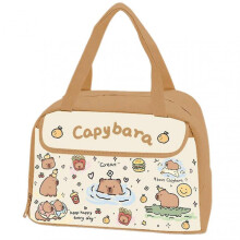 (B)Capybara Insulated Lunch Bag For Students Oil-Proof Animal Print Lunch Bag for Office Daily Commute