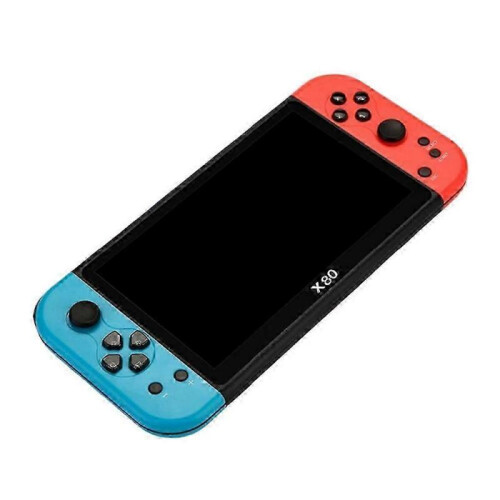 (Red Blue)X80 7.0 Inch Hd Screen Handheld Game Console 20000 Games Video Game Console