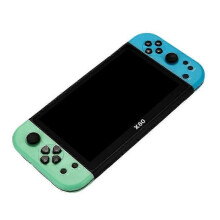 (Green Blue)X80 7.0 Inch Hd Screen Handheld Game Console 20000 Games Video Game Console
