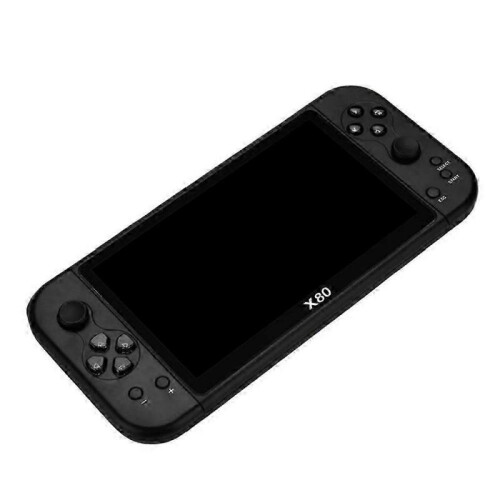 (Black)X80 7.0 Inch Hd Screen Handheld Game Console 20000 Games Video Game Console