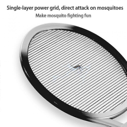 (Silver) Electric Fly Swatters, 1 Layer Mesh Mosquito Killer Racket, Compatible with Home Use 2