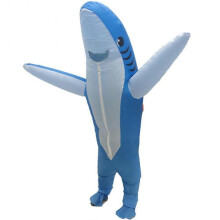 (Blue)Inflatable Shark Costume Halloween Cosplay Carnival Party Christmas Costumes Suit Adult Animal Fancy Dress