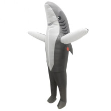 (Gray)Inflatable Shark Costume Halloween Cosplay Carnival Party Christmas Costumes Suit Adult Animal Fancy Dress